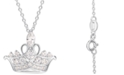Disney Cubic Zirconia Princess Tiara 18" Pendant Necklace in Sterling Silver